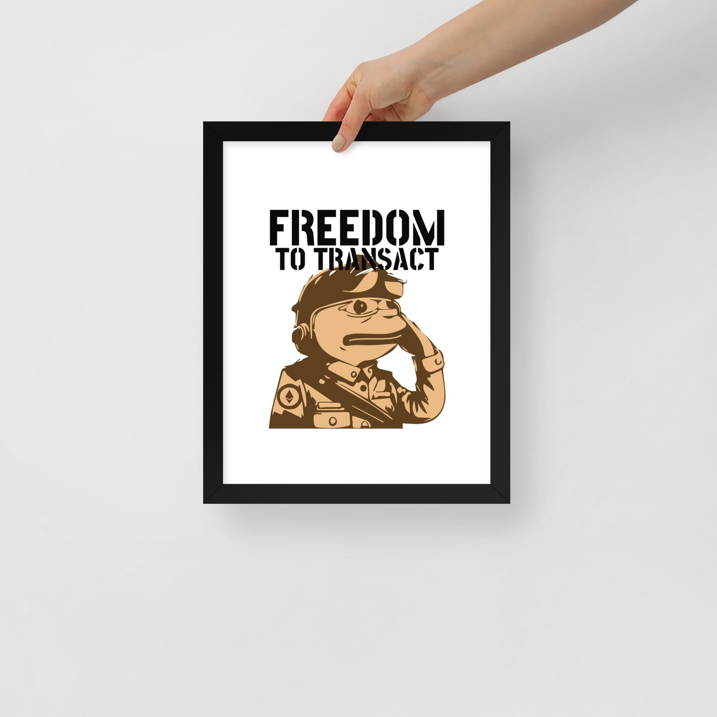 Freedom To Transact- Pepe Salute Poster