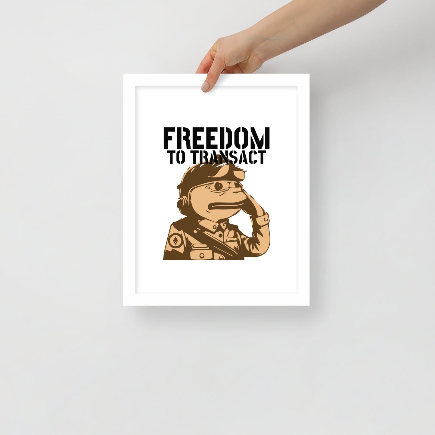 Freedom To Transact- Pepe Salute Poster