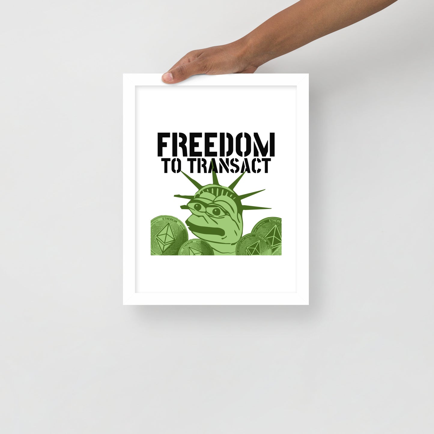 Freedom To Transact Statue of Liberty Pepe Poster