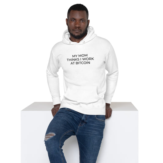 Works at Bitcoin Hoodie in White