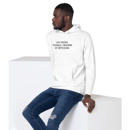 Works at Bitcoin Hoodie in White